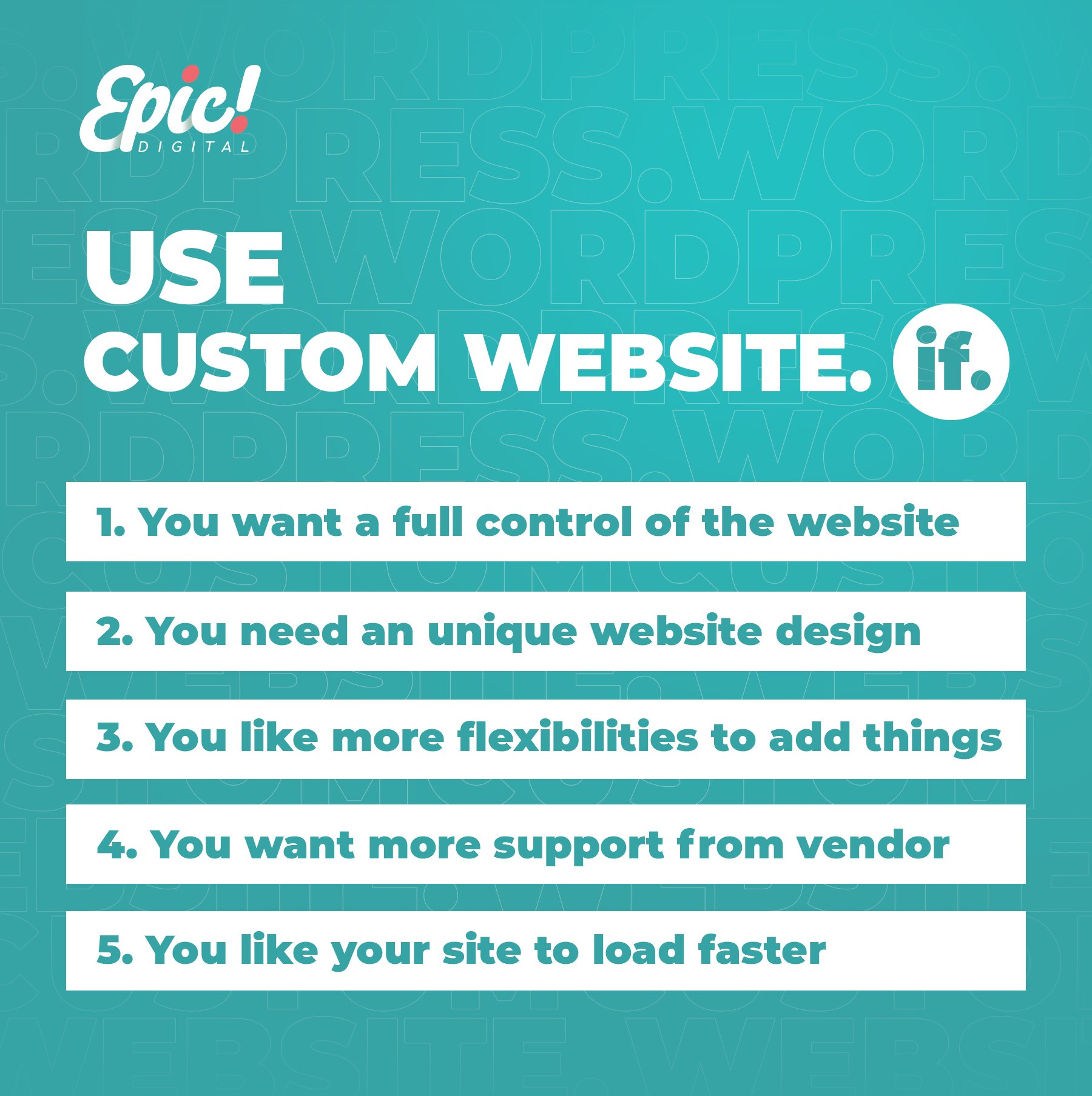 Wordpress or Custom Design? - Epic Digital Solutions